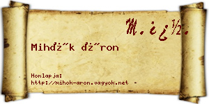 Mihók Áron névjegykártya