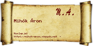 Mihók Áron névjegykártya